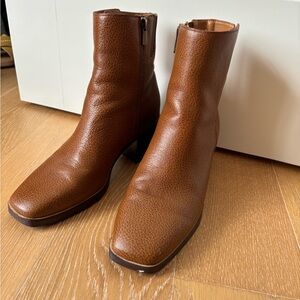 NYDJ square toe cognac booties